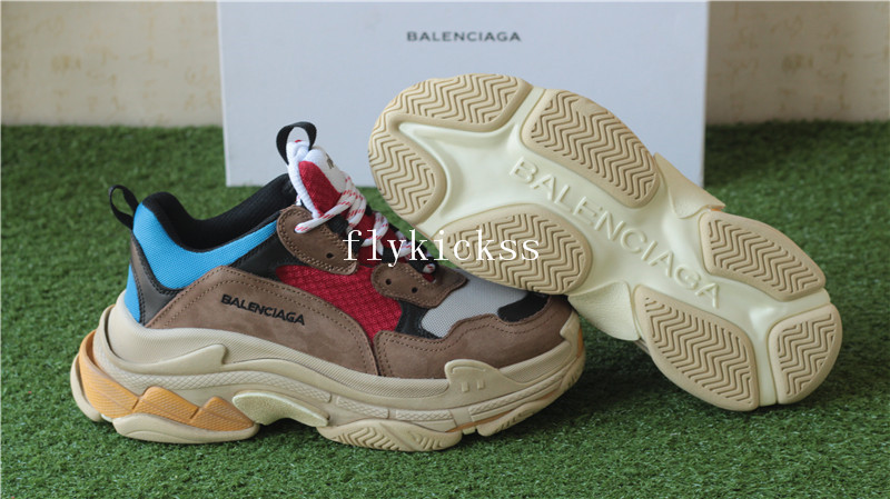 Balenciaga 2017 Fall Winter Triple-S Brown Red Blue